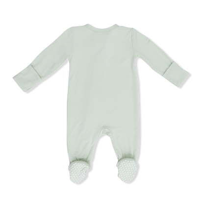 Solid Milky Green - 2 Way Zipper Footie