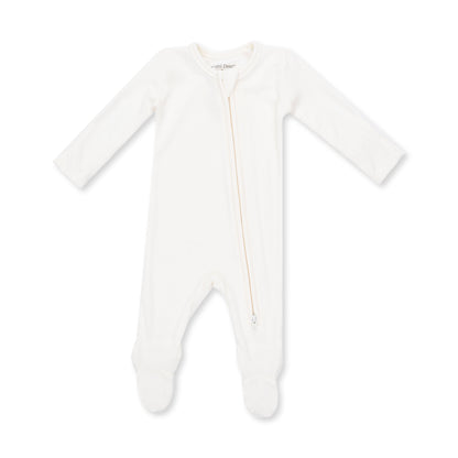 Solid Snow White - 2 Way Zipper Footie