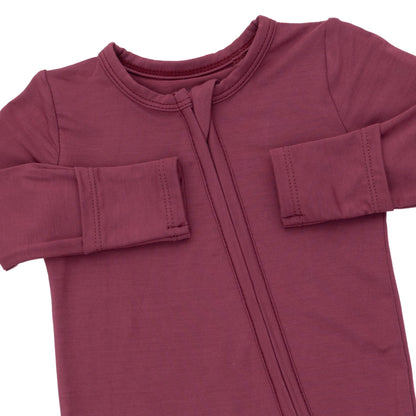 Solid Oxblood Red - 2 Way Zipper Footie
