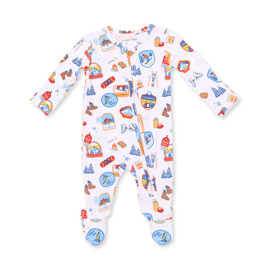 Vintage Ski Patches - 2 Way Zipper Footie