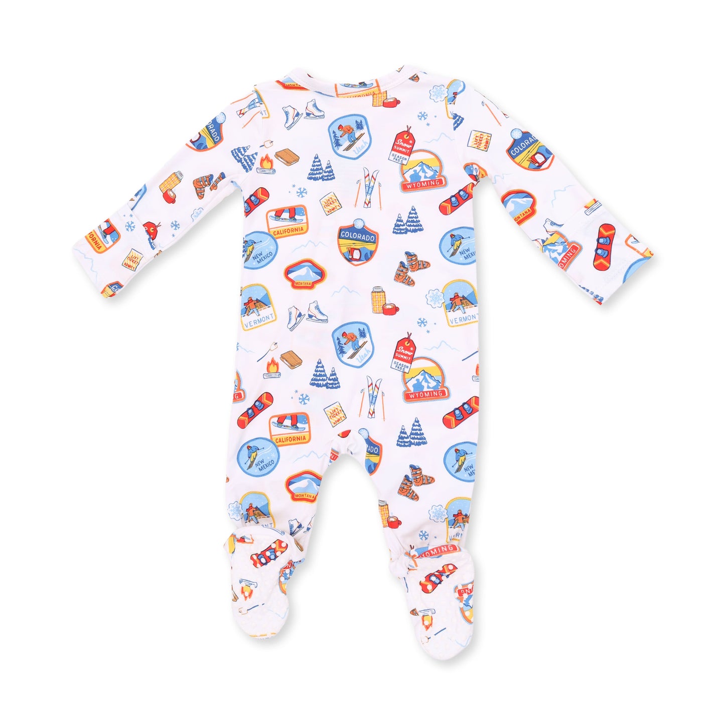 Vintage Ski Patches - 2 Way Zipper Footie
