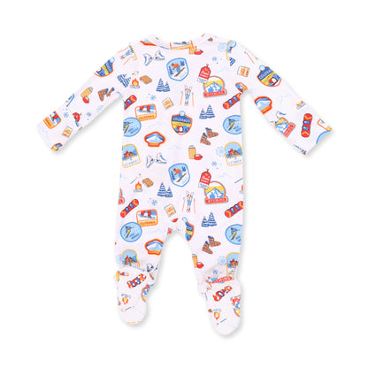 Vintage Ski Patches - 2 Way Zipper Footie