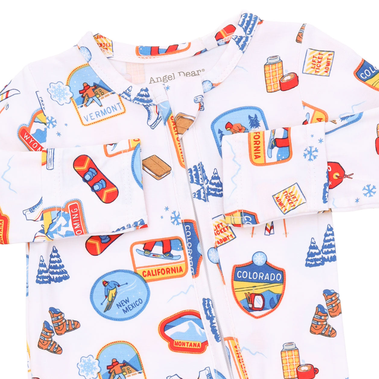 Vintage Ski Patches - 2 Way Zipper Footie