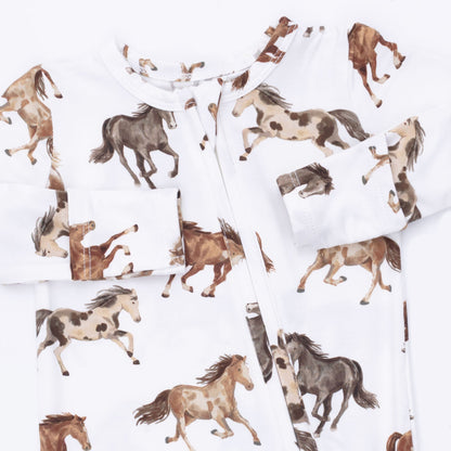 Wild Horses - 2 Way Zipper Footie