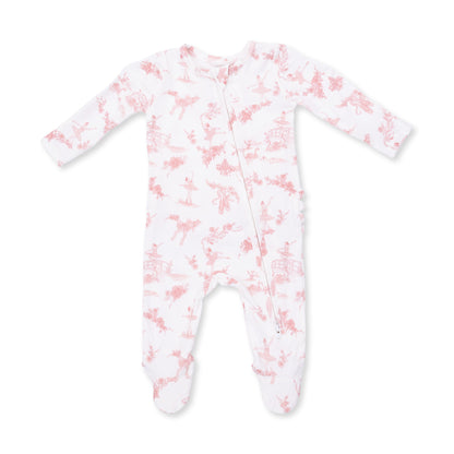 Ballet Toile - 2 Way Ruffle Back Zipper Footie