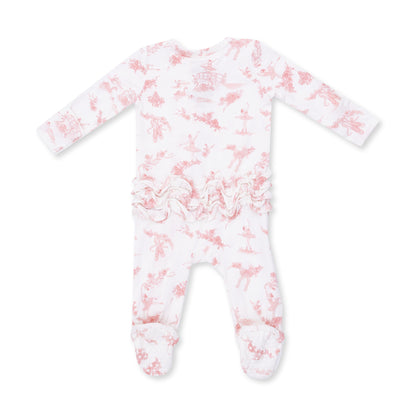 Ballet Toile - 2 Way Ruffle Back Zipper Footie