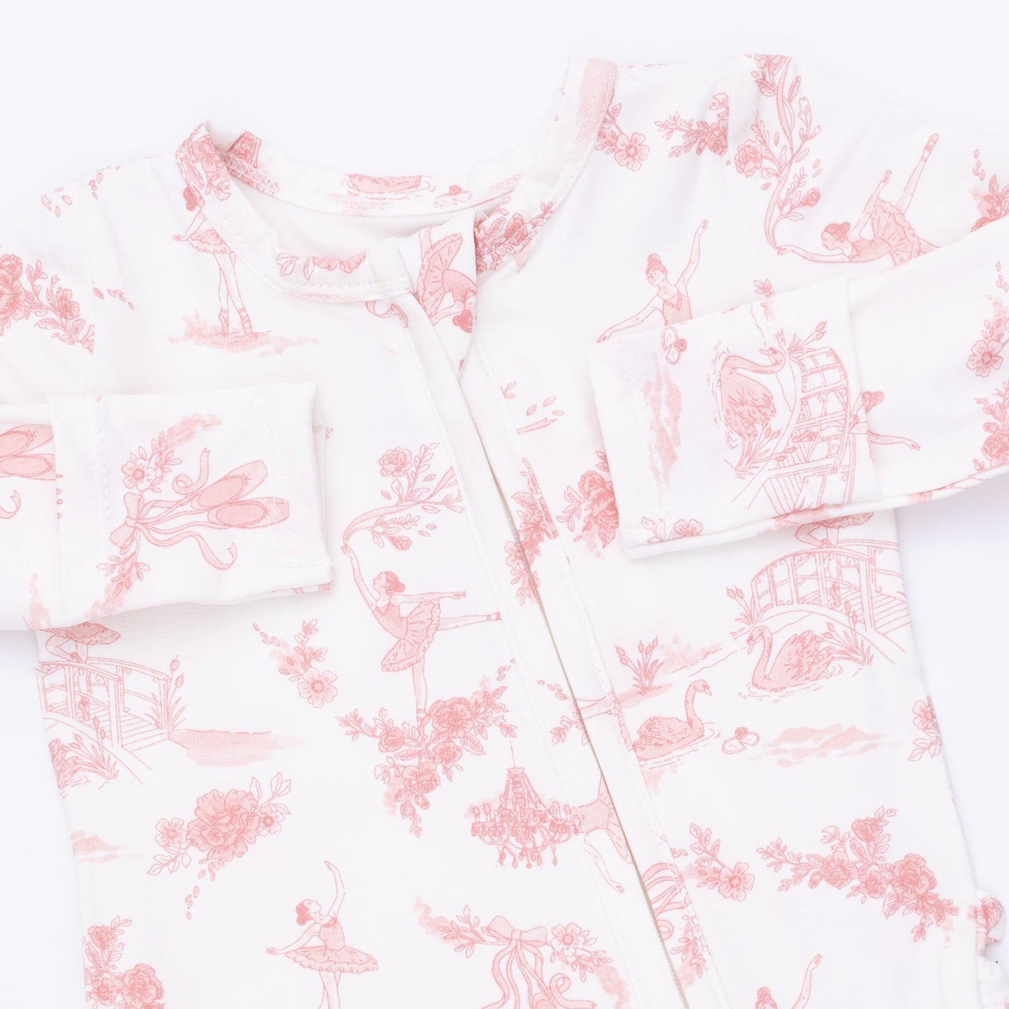 Ballet Toile - 2 Way Ruffle Back Zipper Footie