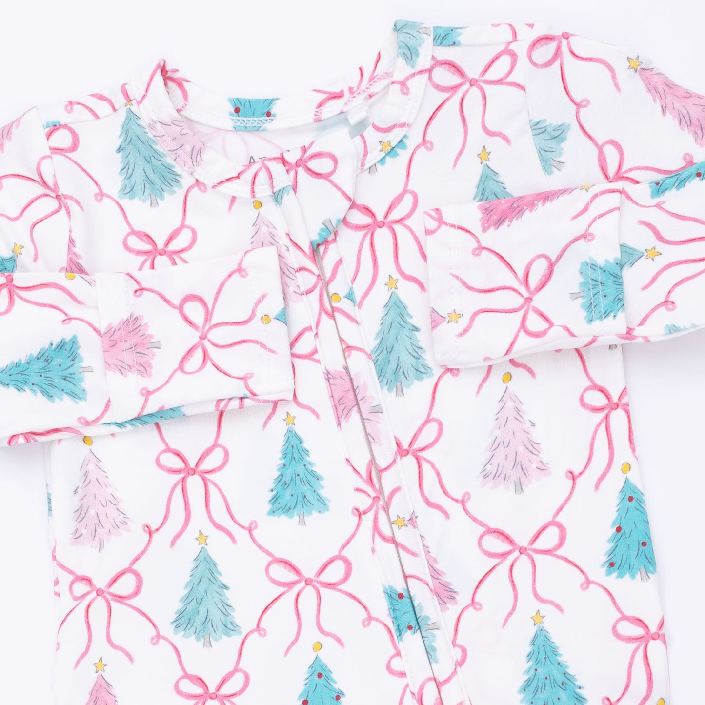 Bow Trellis Tree - 2 Way Ruffle Back Zipper Footie