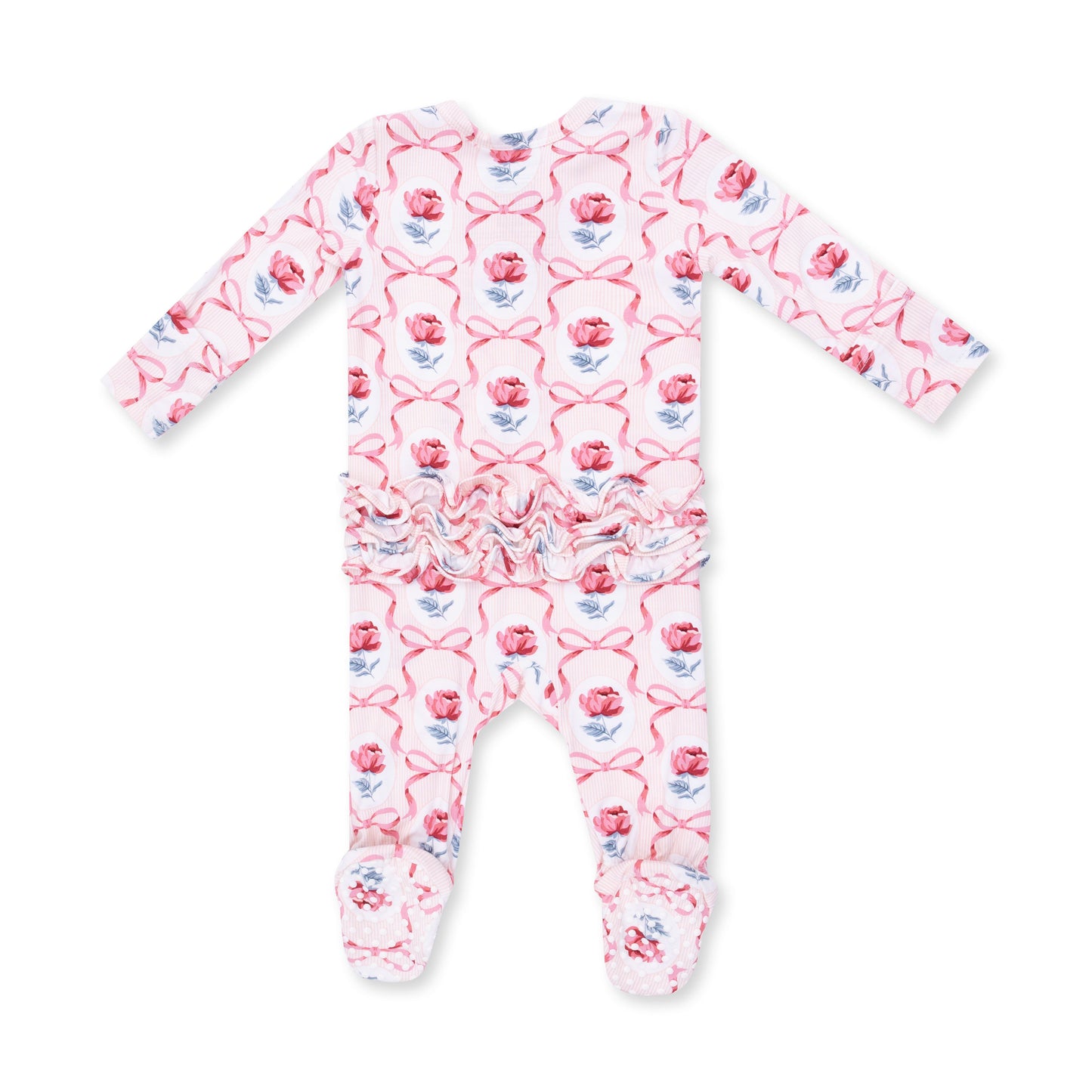 Leslie Rose - 2 Way Ruffle Back Zipper Footie