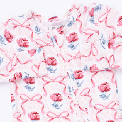 Leslie Rose - 2 Way Ruffle Back Zipper Footie