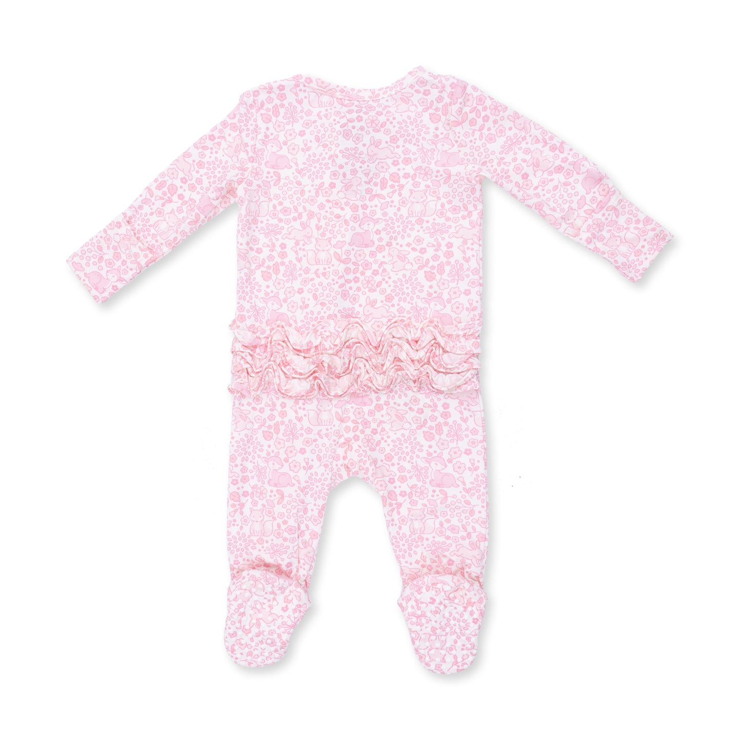 Baby Woodland - 2 Way Ruffle Back Zipper Footie