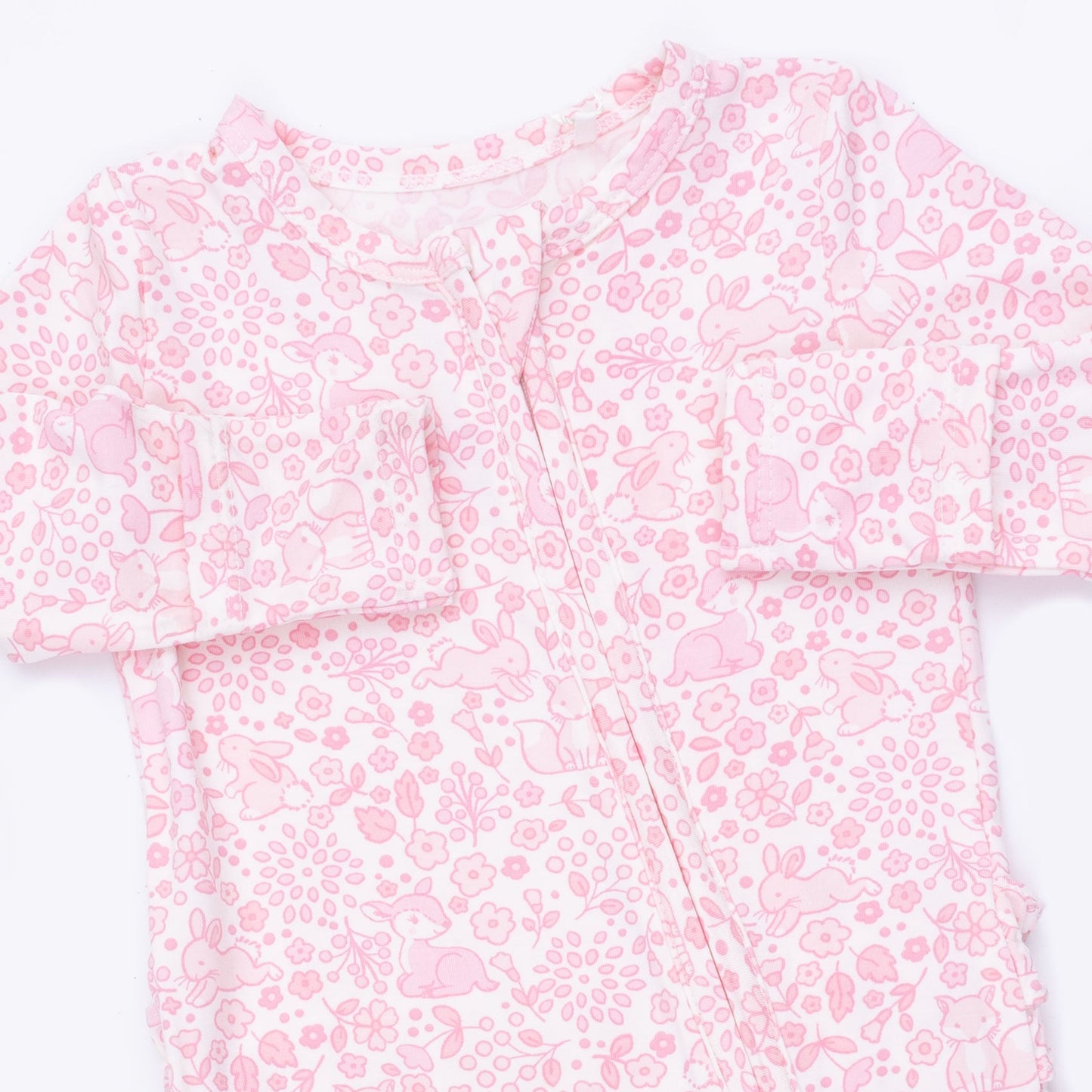 Baby Woodland - 2 Way Ruffle Back Zipper Footie