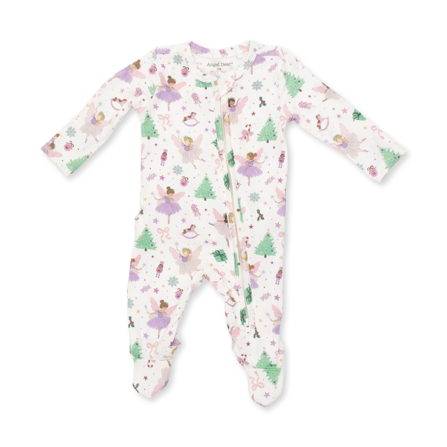 Sugar Plum Fairies - 2 Way Ruffle Back Zipper Footie