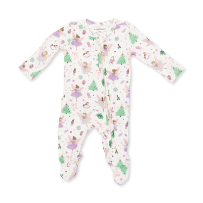 Sugar Plum Fairies - 2 Way Ruffle Back Zipper Footie