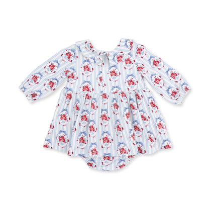 Beverly Cameo Stripe - Long Sleeve Bubble with Peter Pan Collar and Skirt