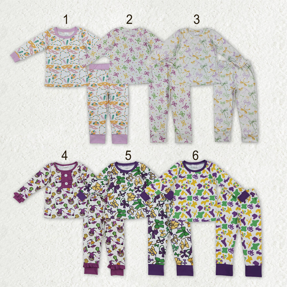 Sibling Baby Boys Girls Mardigras Pajamas Clothes Sets