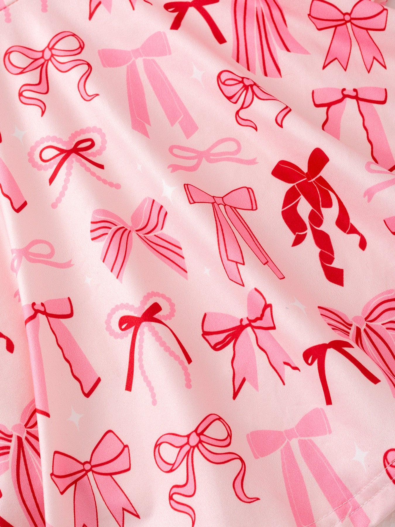 Toddler Girls Valentine Bow Print Long Sleeves Dress