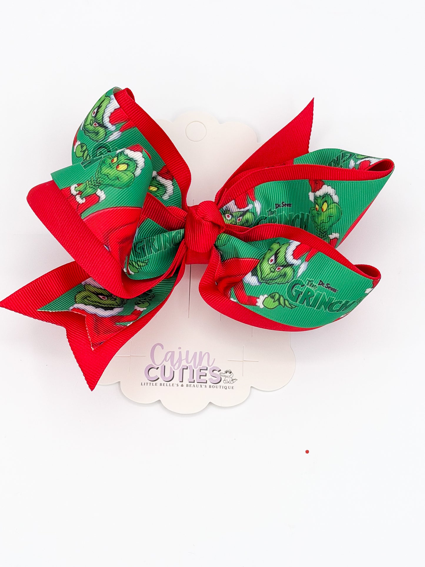 Large Red Green Man Bow