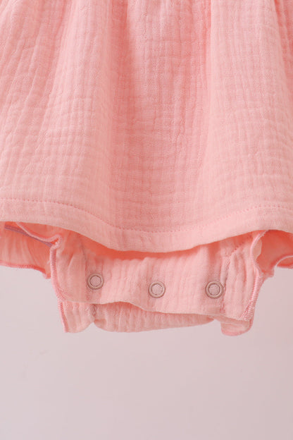Premium pink ruffle muslin bubble