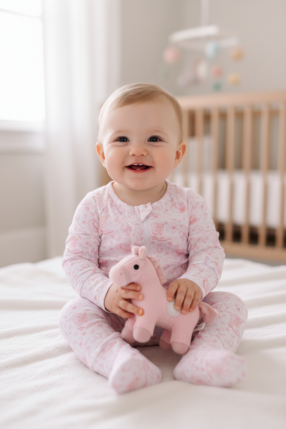 Premium pink boots bamboo romper