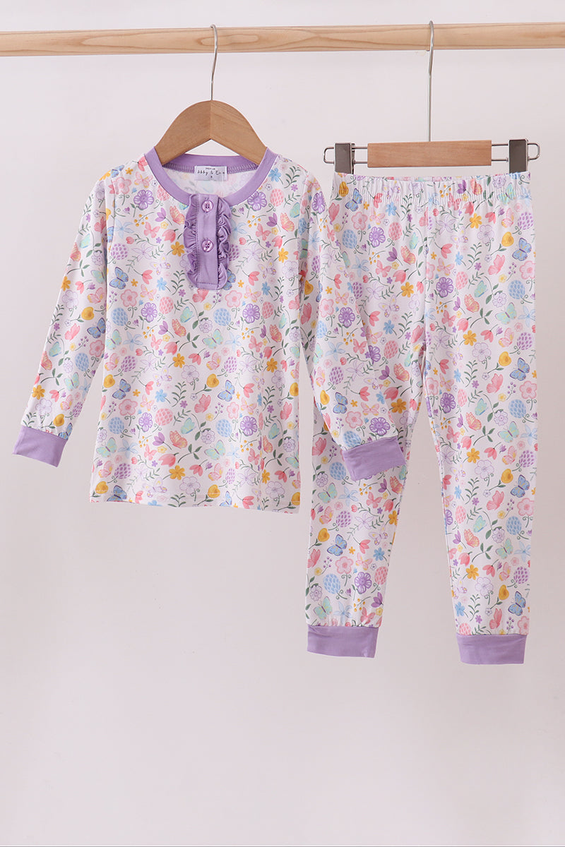 Premium butterfly garden bamboo pants set