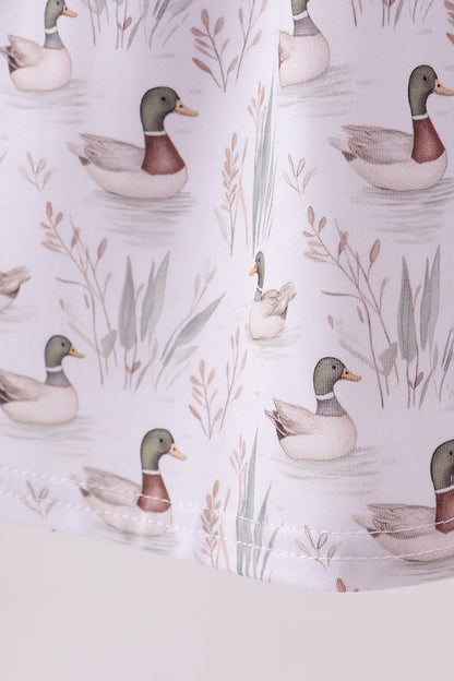 Premium green mallard print bamboo dress