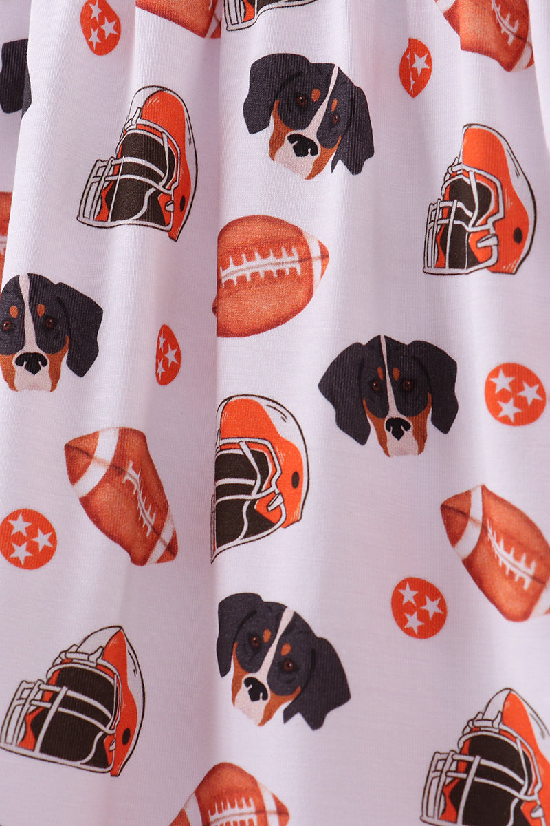 Premium orange tennessee print bamboo dress