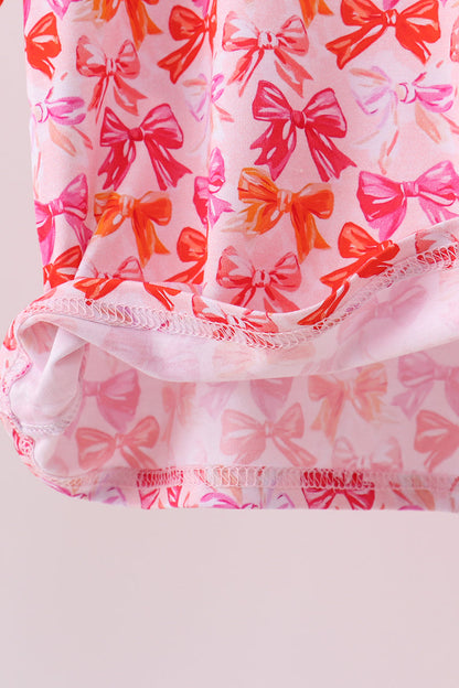 Premium berry blossom bows bamboo pants set