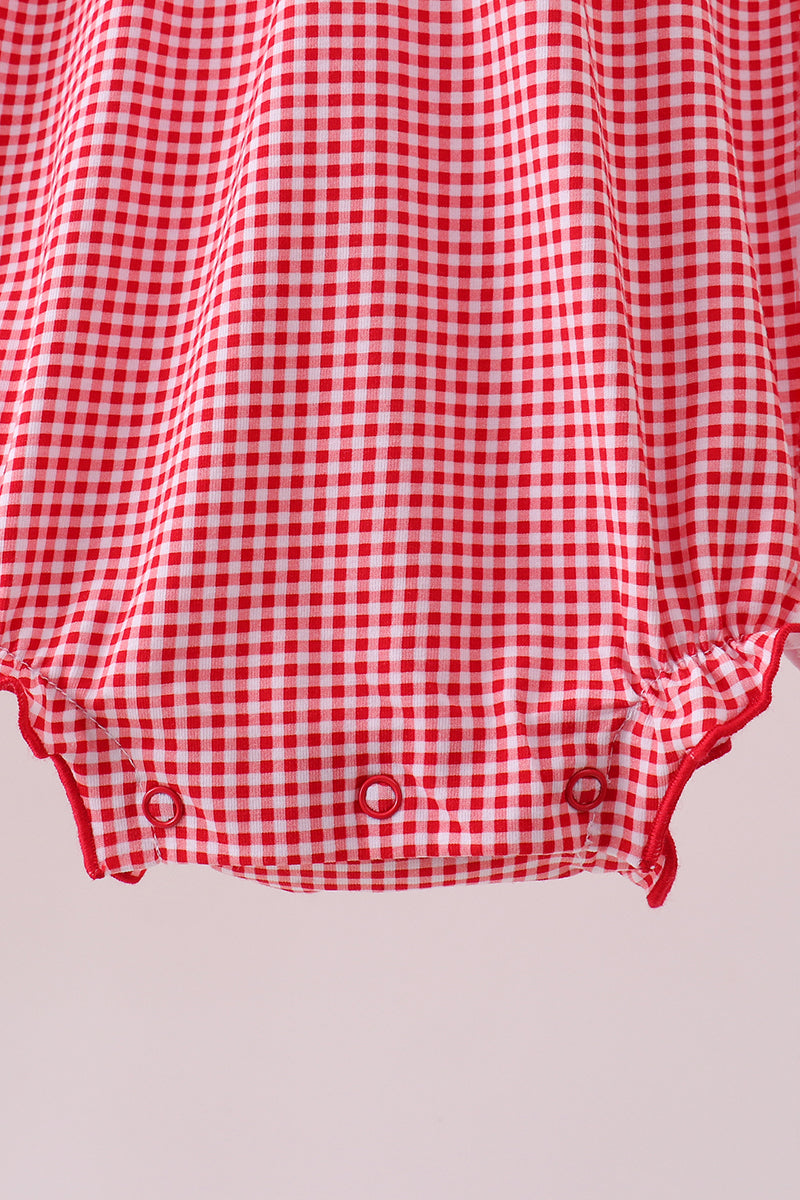 Premium Red Georgia bulldog bow embroidery bubble