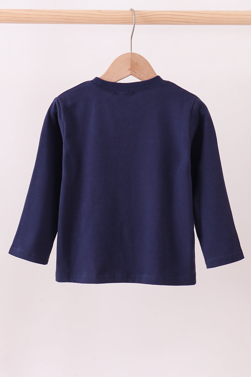 Premium Navy Auburn tiger applique top