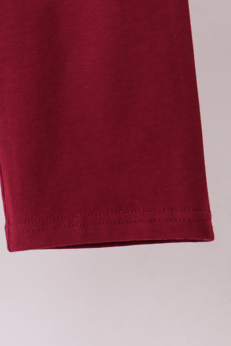 Premium Maroon Georgia stripe bulldog embroidery pants set