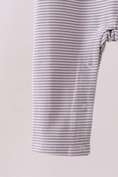 Premium Gray Tennessee Puppy embroidery stripe romper