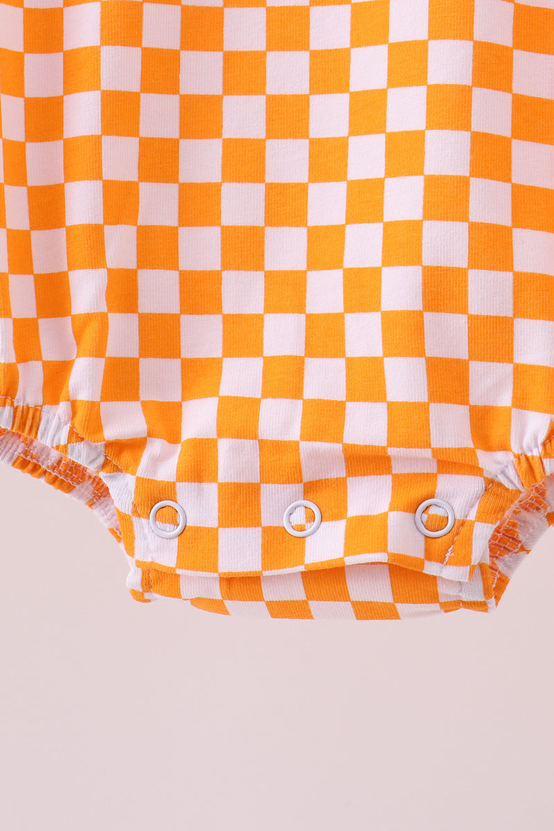 Orange Tennessee puppy embroidery checkered bubble