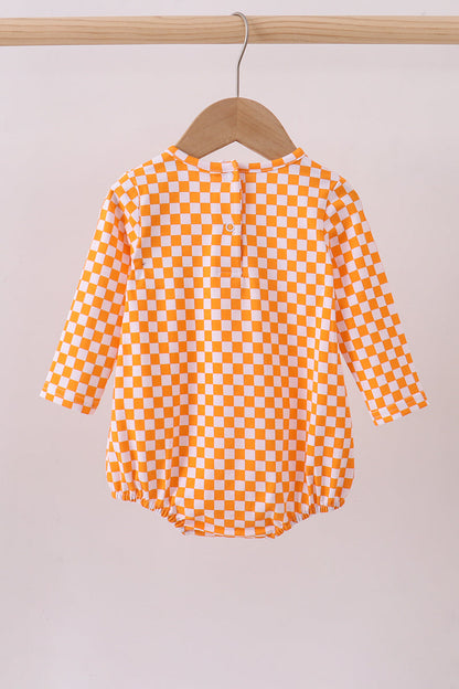 Orange Tennessee puppy embroidery checkered bubble