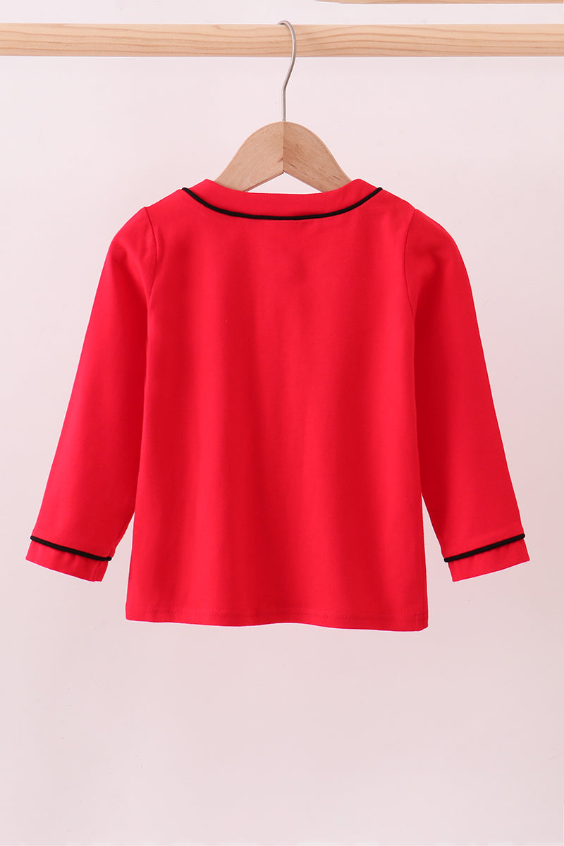 Premium Red Georgia bulldog embroidery cardigan