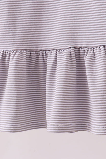 Premium Orange Tennessee stripe puppy embroidery dress