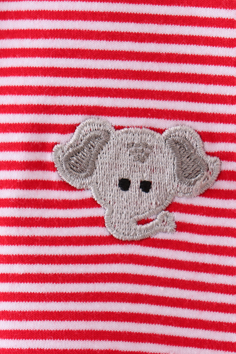 Premium Red Alabama stripe elephant embroidery button down shirt