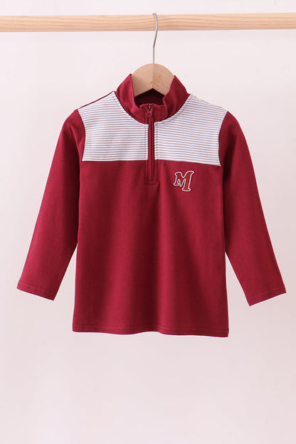 Premium Maroon Mississippi embroidery top