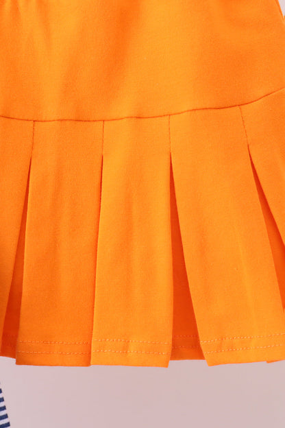 Premium Auburn stripe football embroidery skorts set