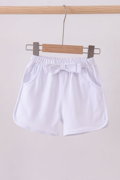 Premium White bow shorts