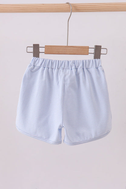 Premium Blue&white stripe bow shorts