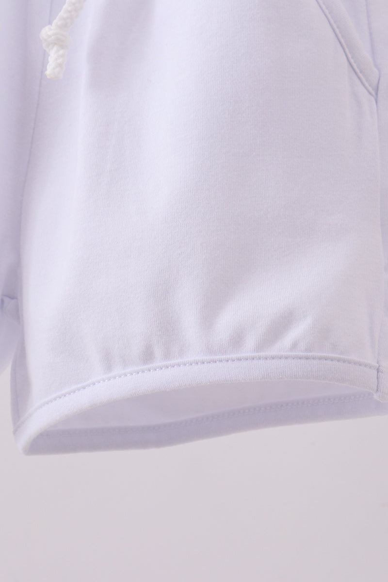 Premium White drawstring shorts
