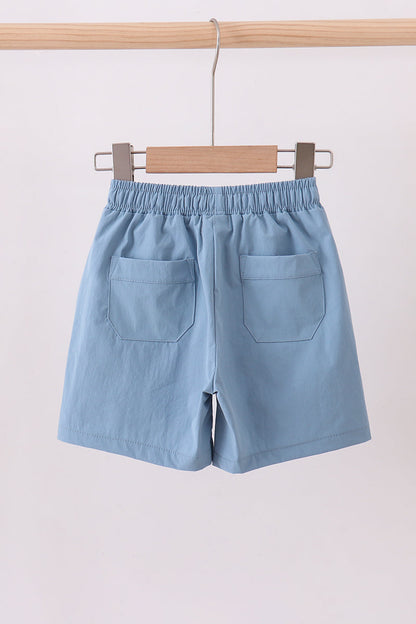 Dusty blue pocket performance shorts