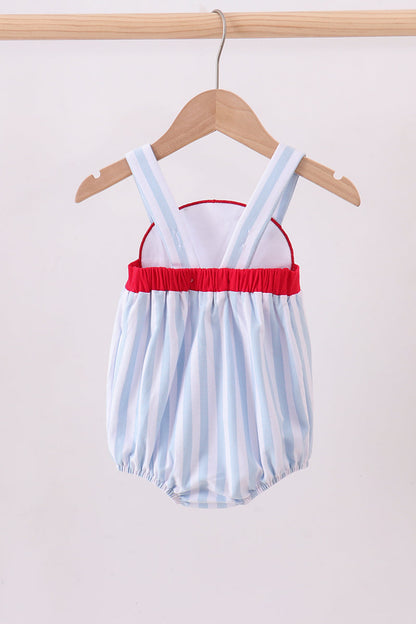 Blue baseball applique bubble