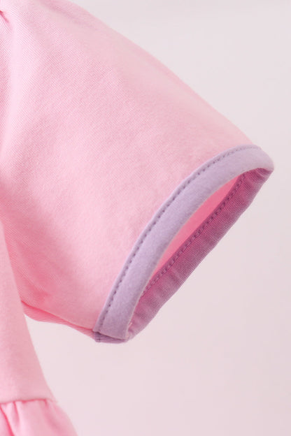 Pink ghost pumpkin embroidery dress