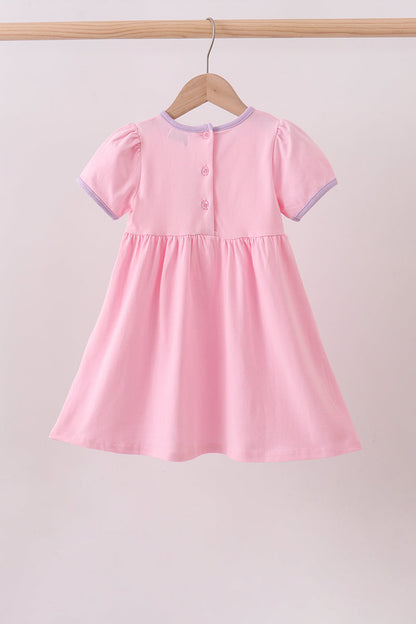 Pink ghost pumpkin embroidery dress