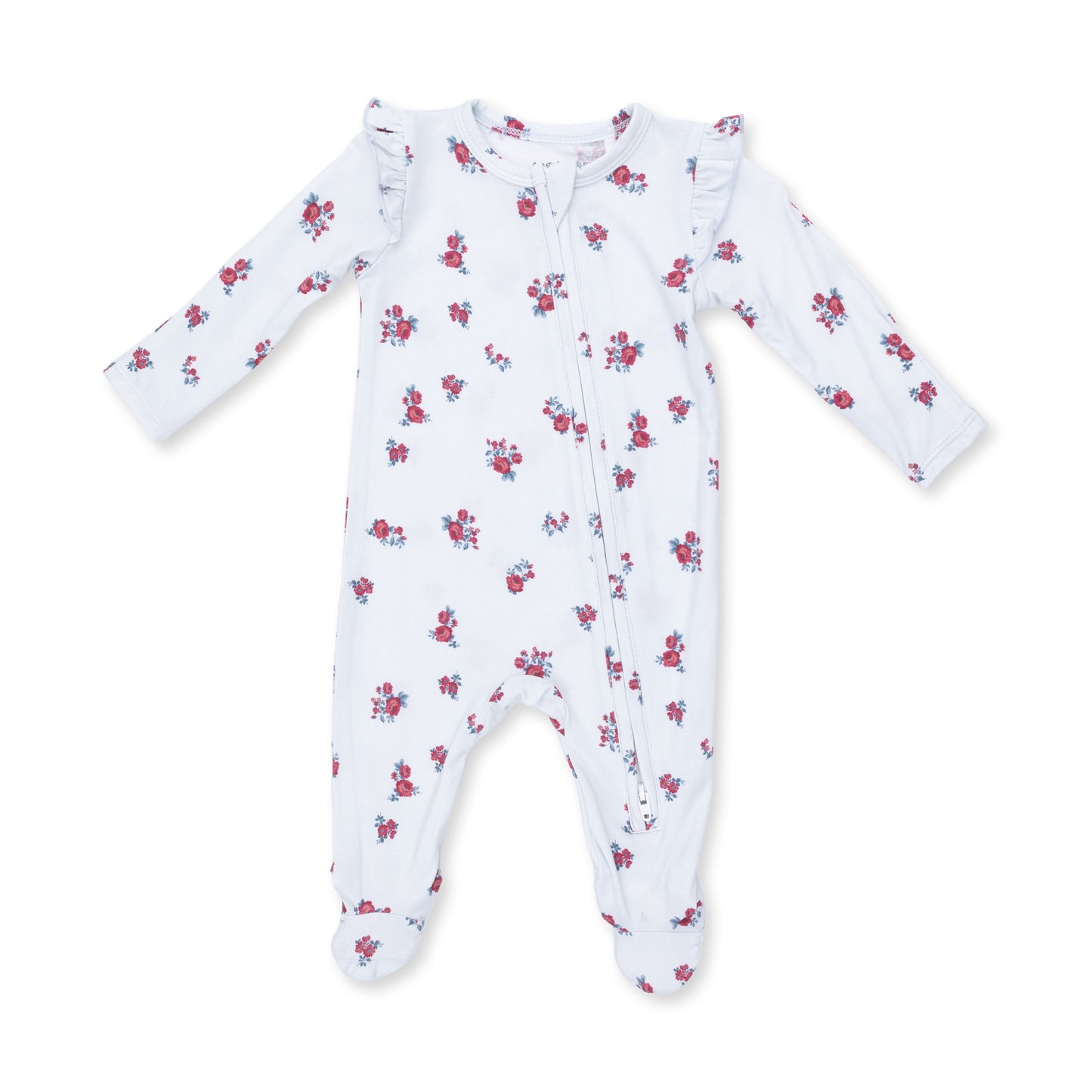 Alyssa Floral - 2 Way Ruffle Sleeve Zipper Footie