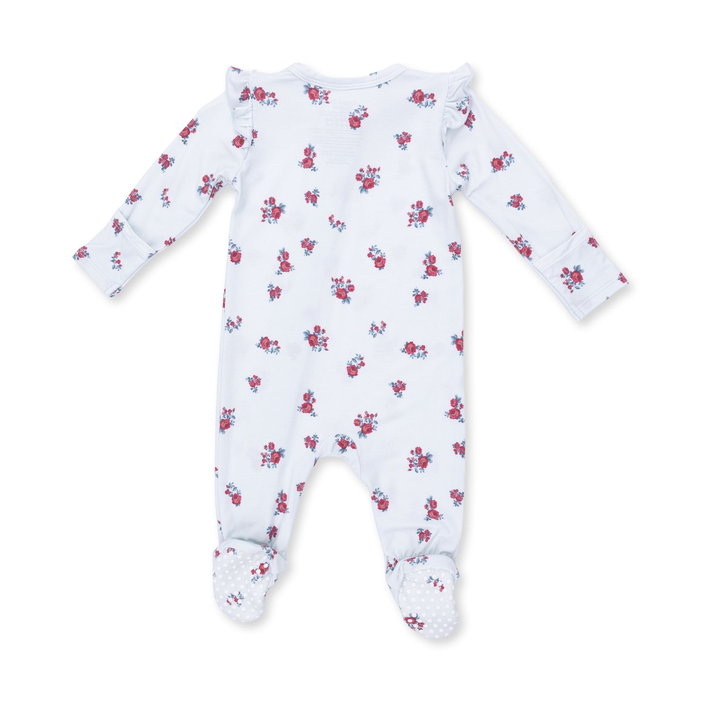 Alyssa Floral - 2 Way Ruffle Sleeve Zipper Footie
