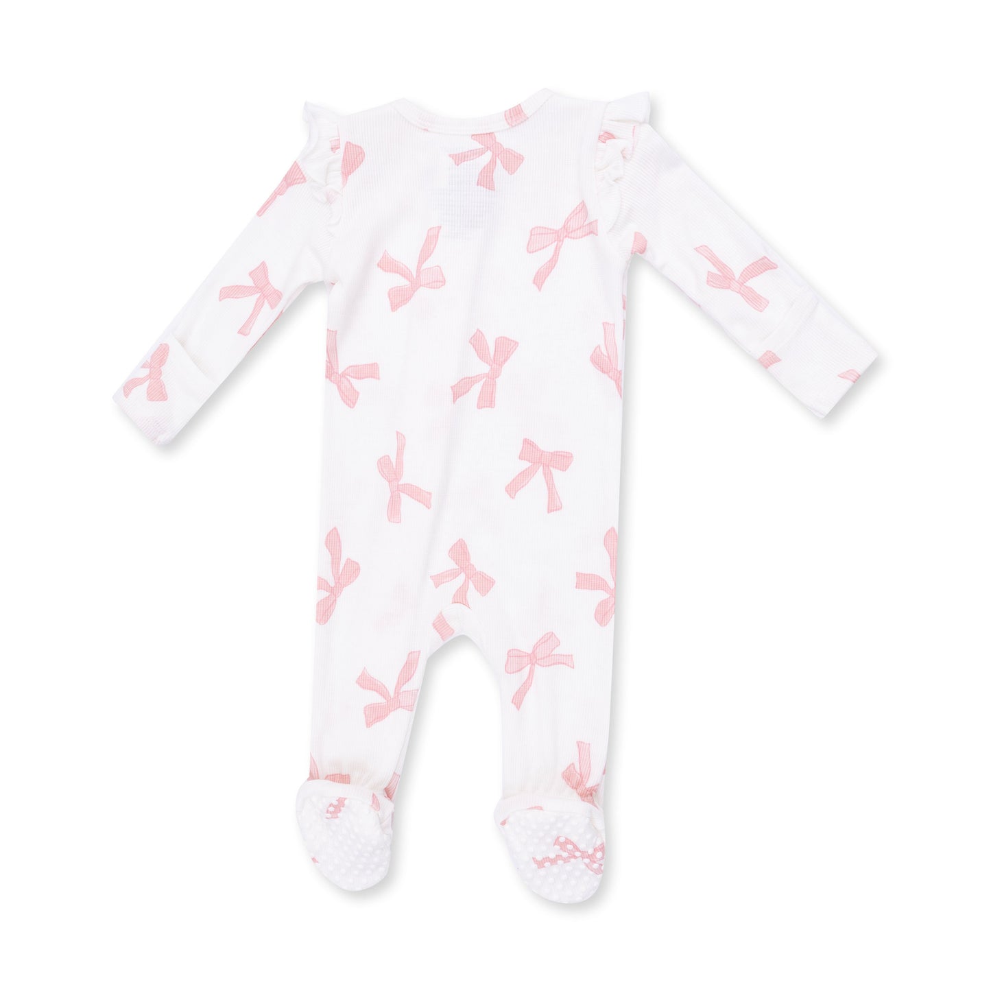 Pretty Bows - 2 Way Ruffle Sleeve Zipper Footie
