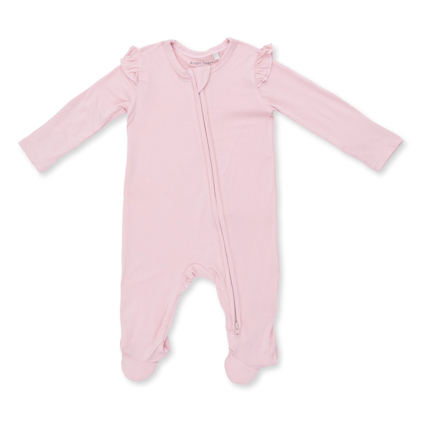 Solid Peachskin - 2 Way Ruffle Sleeve Zipper Footie